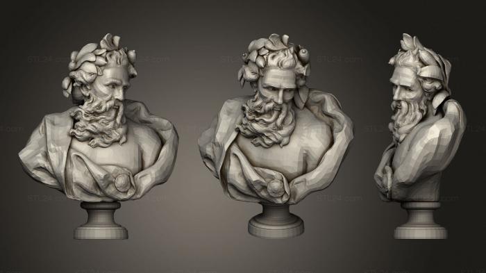 Бюсты и головы античные и исторические (Нептун, BUSTA_0768) 3D модель для ЧПУ станка